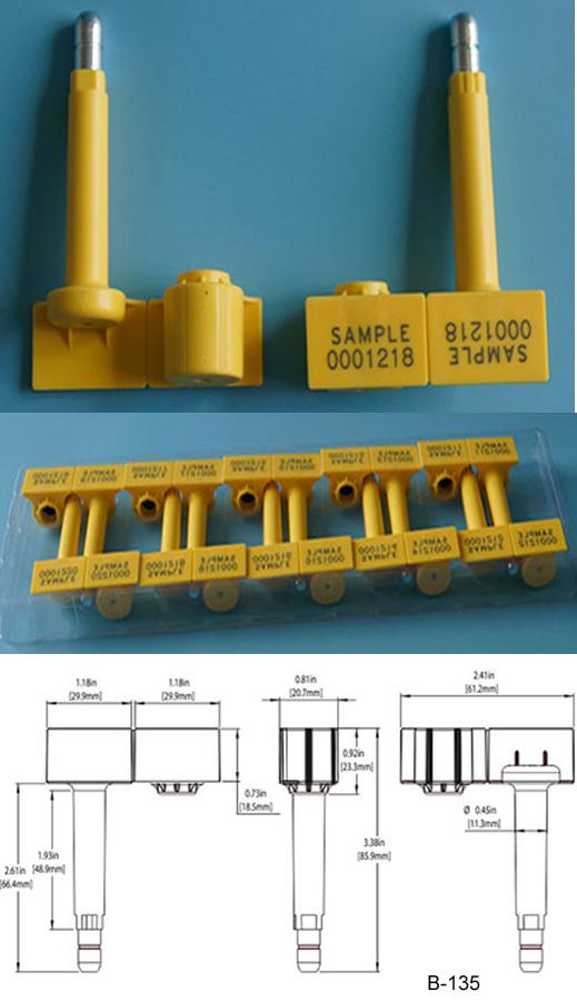 Custom Container Security Seals / Container Bolt Seal With Bar Code Printed