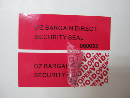 Polyerster Film / Glasine Paper Low Residue Tamper Evident Security Labels For Anti-theif